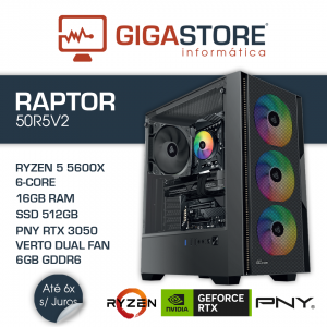 Desktop Gaming RAPTOR-50R5V2 RYZEN 5 5600X 16GB RAM 512GB SSD W11
